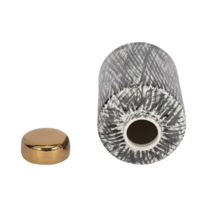 Vaso moderno in ceramica a forma di barattolo di zenzero con coperchio dorato per decorare la casa, soggiorno, camera da letto, sala da pranzo - Product Image 6