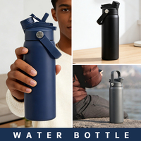 Bouteille d'eau sport isotherme en acier inoxydable 24 oz avec logo personnalisé et double bouchon pour la gym, le bureau, les voyages, ou comme cadeau
