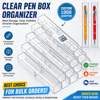 Étuis à crayons en plastique acrylique transparent carrés, bon marché, en stock, pour étudiants, école, fournitures de bureau