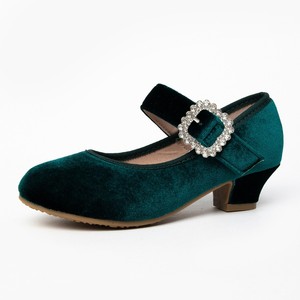 <span class=keywords><strong>Scarpe</strong></span> con <span class=keywords><strong>tacco</strong></span> alto da principessa <span class=keywords><strong>verdi</strong></span> per ragazze, con fibbia con diamanti, per spettacoli e performance, taglie forti - Product Image 1