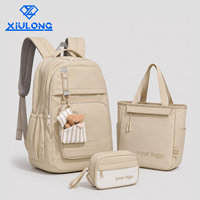 Ensemble de 3 sacs à dos personnalisés avec logo pour adolescentes, comprenant un sac à déjeuner et une trousse à crayons