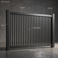 Panneaux de clôture horizontaux en aluminium MEXIN, modernes, à lattes, pour la protection de la vie privée, taille personnalisée, revêtement noir en poudre, résistants à la rouille, pour balcon, escalier, extérieur