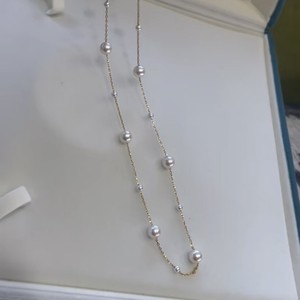 Collar Redondo Aurora de Plata 925 con Perlas Naturales de Agua Dulce de 3-7 mm, Collar Inspirado en el Cielo Estrellado - Product Image 3