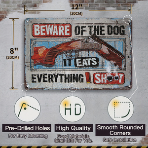 Plaque en métal amusante avec inscription d'avertissement : Attention au chien, propriété privée, interdiction d'entrer, <span class=keywords><strong>humour</strong></span>, garage, remise, décoration murale pour <span class=keywords><strong>homme</strong></span> - Product Image 4