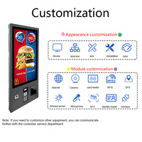 Kiosco con Pantalla Táctil de 24 y 32 Pulgadas con Impresora POS y Escáner para Pedidos y Pagos en Restaurantes de Comida Rápida