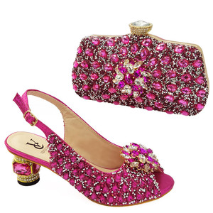 Sandales <span class=keywords><strong>Femme</strong></span> Strass Diamant 2025 <span class=keywords><strong>Chaussures</strong></span> et Sacs Italiens pour <span class=keywords><strong>Mariage</strong></span> Nigérian, Ensemble Assorti pour Soirée et Robes de Bal 2025 - Product Image 4