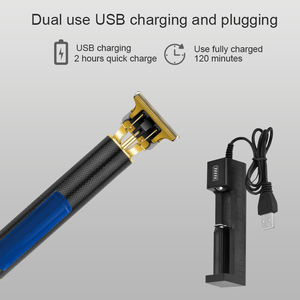 Recortadora de Pelo Eléctrica de Acero Inoxidable <span class=keywords><strong>DALING</strong></span> DL-1301, Recortadora de Barba con Cuchilla en T para Hombres, <span class=keywords><strong>Afeitadora</strong></span> de Detalles para Barbería, Recargable - Product Image 4