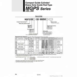 Vérin de guidage compact SMC Pneumatics Série MGPS50-150 - Product Image 1