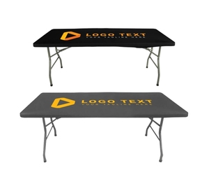 Housse de table personnalisée avec logo d'entreprise, nappe extensible personnalisée en spandex, personnalisation avec logo pour fête d'anniversaire - Product Image 3