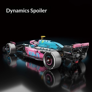 66655 Voiture de course de Formule 1 bleue et rose en plastique ABS, blocs de construction DIY, modèle cool, jouet éducatif, <span class=keywords><strong>puzzle</strong></span>, cadeau pour enfants - Product Image 4