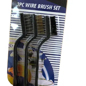 3pc Plastic Wire paint Brush Set/ Steel wire brush set of three pieces