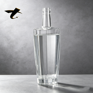 750Ml Square Glass Tequila Bottle Drop Shape Screen Print Pe Liner <strong>Non</strong> Refill Premium Thick Glass Factory Direct Sale - Product Image 1