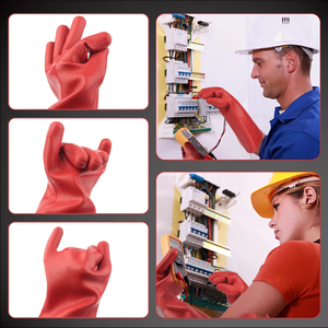 Enhebatu 35KV قفازات أمان كهربائية عالية الجهد معزولة كهربائي عزل مطاطي كهربائي يمنع قفازات عازلة للسلامة - Product Image 4