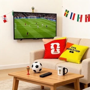 Coussin carré Coupe du Monde <span class=keywords><strong>FIFA</strong></span> 2026, bicolore rouge et jaune, simple face, pour camping en extérieur, pique-nique, zone des supporters - Product Image 3