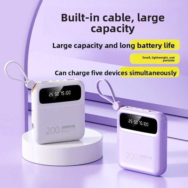 Power Bank 10000 20000 MAh Super Fast Charging PD 22.5W, Built-in USB-A+C Port, Digital Display Phone Battery Pack ,Black White