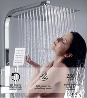 Ensemble de douche de salle de bain certifié CE, 4 fonctions, finition électroplaquée, avec mitigeur de douche et pommeau pluie, en laiton, vente directe usine