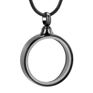Yeni yuvarlak şekil paslanmaz çelik kremasyon madalyon cam nazarlık anıt Urn kolye mücevher tutucu külleri urn keepcenaze külü vazosu - Product Image 6