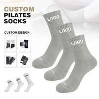 Chaussettes de Pilates pour femmes avec logo personnalisé brodé, chaussettes de yoga en jacquard pour l'entraînement et les exercices