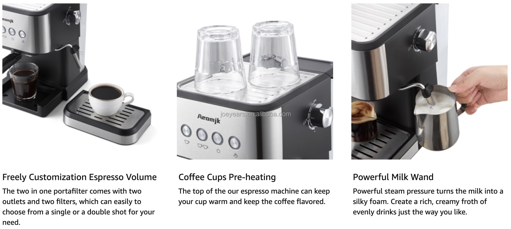 Aeomjk エスプレッソマシン 本体 Amazon | Aeomjk コーヒーメーカー、20Bar プロフェッショナル