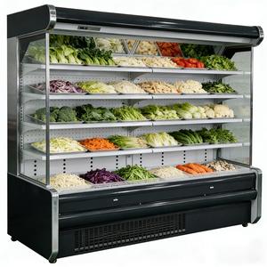 <span class=keywords><strong>Armoire</strong></span> réfrigérée commerciale à air froid, vitrine à <span class=keywords><strong>rideau</strong></span> d'air à <span class=keywords><strong>basse</strong></span> température pour le lait et les fruits - Product Image 4