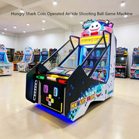 Machine de jeu d'arcade Hungry Shark Simulator à monnayeur, tir de balles avec distribution de tickets, pour centre de divertissement familial et centre de jeux