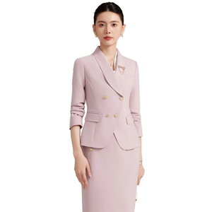 Women's Formal Suit Set Midi Skirt Wool Blend Anti-Wrinkle Workwear Office Wear - Product Image 5