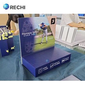 RECHI montate a parete in acrilico scarpe <span class=keywords><strong>di</strong></span> lusso Retail POS espositore con HD UV stampa segnaletica per le scarpe da Golf organizzatore espositore - Product Image 2
