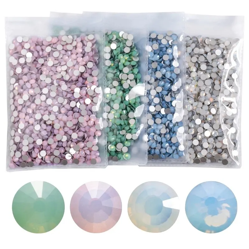 Wholesale SS6 10 12 16 20 30 Crystal AB Strass Nail Crystal Stone Glass Flatback Rhinestone For DIY Crafts