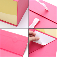 Emballage de boîte-cadeau rigide rose pliable écologique boîte d'abonnement pliable magnétique personnalisée en gros pour la publicité de marque