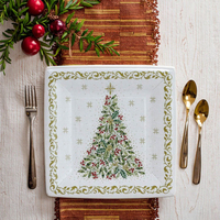 Fournisseur direct pour une assiette en papier jetable moderne de 7 pouces Assiette à dessert carrée résistante à l'huile pour les fêtes de Noël Supermarché