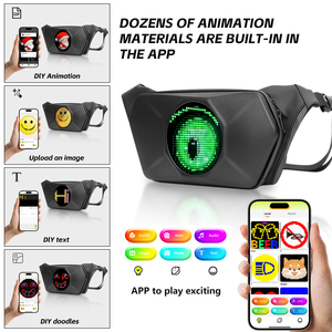 Impermeable Cool Hard Shell DIY ojos Led bolsa motocicleta montar <span class=keywords><strong>Caballero</strong></span> Sling Bag <span class=keywords><strong>riñonera</strong></span> bolsas de mensajero con pantalla LED - Product Image 3