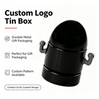 Boîte de rangement en fer blanc recyclable de qualité alimentaire en forme de robot de dessin animé, personnalisable avec logo, pour bonbons, cadeau pour enfants, décoration de fête, OEM ODM