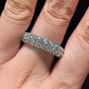 Anillos de compromiso de oro macizo de 14 quilates con diamantes de laboratorio, anillos de boda para hombre, banda de eternidad, anillo de diamantes cultivados en laboratorio - Product Image 4