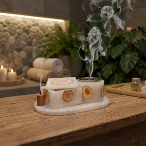 Juego de Quemadores de Incienso de Resina Hechos a Mano con Incrustaciones de Bambú, Soporte Aromático, Decoración para Todas las Estaciones, Diseño Único, Nueva Llegada - Product Image 1