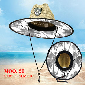 Mũ cói đi biển thiết kế dành cho nam, mũ cói mùa hè <span class=keywords><strong>2025</strong></span>, mũ cói kiểu <span class=keywords><strong>bucket</strong></span> in logo tùy chỉnh, mũ cói dành cho nhân viên cứu hộ - Product Image 1