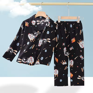 Conjunto de Pijama de Algodão de Manga Longa para Meninos e Meninas, Roupas de Primavera Respiráveis por Atacado - Product Image 4