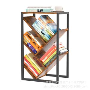 Estantería de madera y hierro de 4 niveles, estante de almacenamiento que ahorra espacio para sala de estar, oficina, estudio, libros, juguetes, decoración - Product Image 5