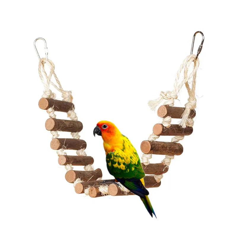Balanço de madeira para pássaros, 1 peça de brinquedo de mastigar para animais de estimação