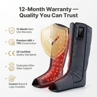 Masseur de compression des jambes sans fil personnalisé avec logo OEM, bottes de récupération à 6 chambres, lumière rouge 660 nm, certifié CE
