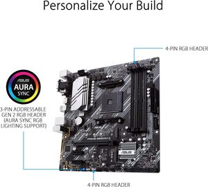 ASU S <b>Prime</b> B550M-A WiFi II New ATX Desktop Motherboard With PCIe 4.0 WiFi 6 ECC DDR4 Memory 2.1 RGB Header for H Double Memory - Product Image 2