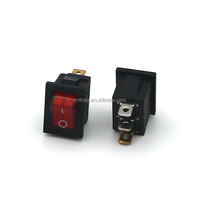 Interrupteur à bascule 2 positions marche/arrêt, 3 broches SPST, contact argenté, avec voyant LED, noir et rouge - Matériau PA66 pour applications étanches
