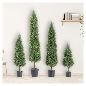 PZ-1-130 <span class=keywords><strong>taille</strong></span> personnalisée sans décoloration fausse plante intérieur bureau plante en pot arbre en plastique dans un pot cèdre artificiel - Product Image 1