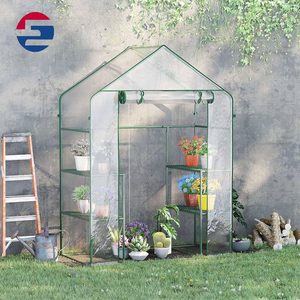Armario Vestidor de 56 Pulgadas x <span class=keywords><strong>29</strong></span> Pulgadas x 77 Pulgadas, con Estantes de 3 Niveles, Puerta Enrollable y <span class=keywords><strong>Cubierta</strong></span> de PE - Product Image 4
