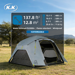 Tente de Camping Familiale <span class=keywords><strong>Gonflable</strong></span> Kawagebo Kamp (KK) 13' X 10.5' (12.8㎡) pour 6 Personnes, Tente Maison de Glamping en Oxford à Air - Product Image 1