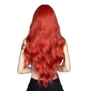 วิกผมผู้หญิง<span class=keywords><strong>ผม</strong></span><span class=keywords><strong>ยาว</strong></span>ลอนใหญ่แบบตรงสีแดงอมส้ม ทนความร้อนสูง ขายดี - Product Image 6
