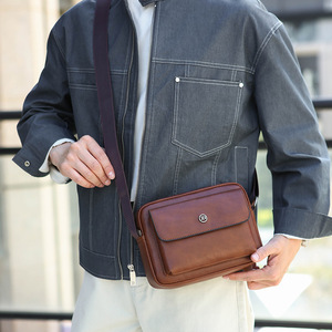 Sacoche en cuir PU de créateur pour homme, idéale pour les voyages d'affaires, sac à bandoulière messager croisé - Product Image 6