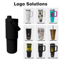 Flacon à vide en acier inoxydable en céramique de 40oz Tasse de voiture à doublure en céramique rayée pour le thé et le café en déplacement Tasse à café