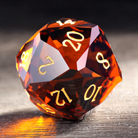Lot de dés en verre taillés au diamant D20 de 21 mm pour jeux de rôle Dungeons & Dragons (20 faces)