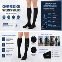 Chaussettes de compression pour femmes et hommes, circulation 15-20 mmHg, meilleures chaussettes de soutien pour les mollets, pour le cyclisme sportif
