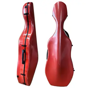 漂亮耐用的专业碳纤维大提琴盒4/4带滑轮